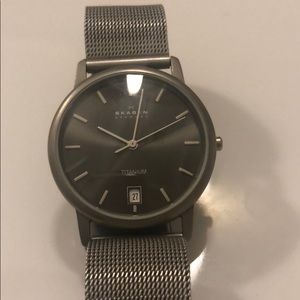 Men’s Skagen Titanium watch. Black face